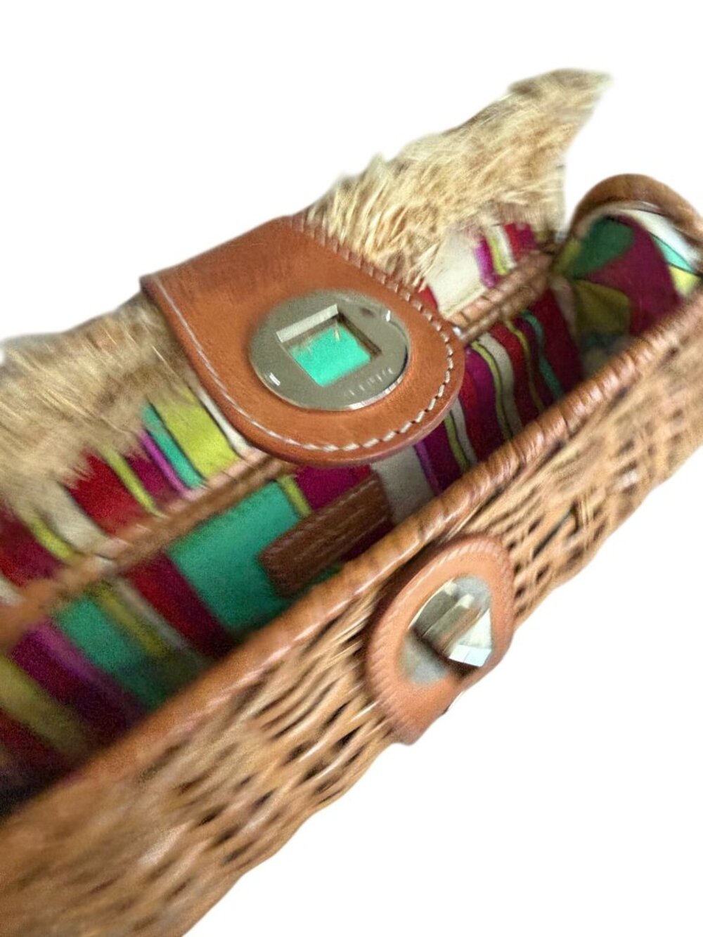 KATE SPADE Vintage Wicker Straw Handbag Clutch - Picture 7 of 12